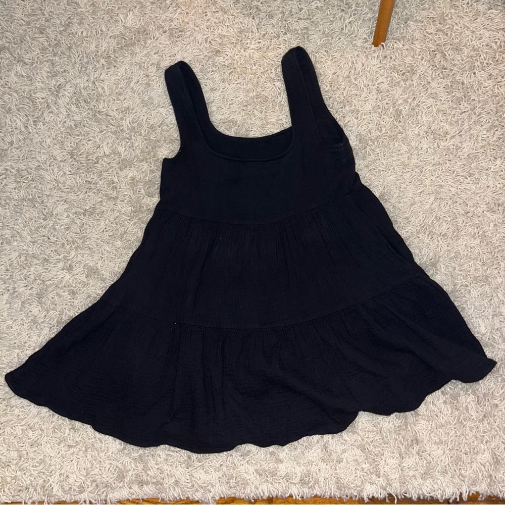 urban outfitters mini babydoll dress black sleeveless tank petite womens pockets - Picture 4 of 5